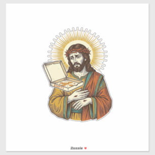 Pegatina Caja de pizza vacía de Jesús nevera traición humor