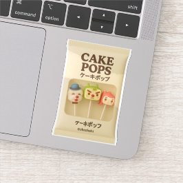 Pegatina Cake Pops Trio: Cute Character Lollipop Party