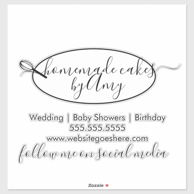 Pegatina Cake Whisk Circular Logo Panadería Auto comercial (Hoja)