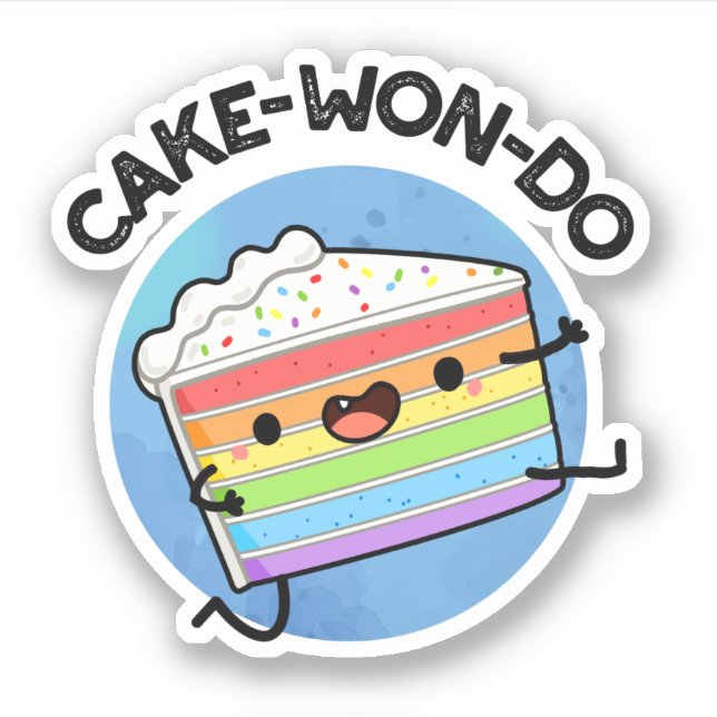 Pegatina Cake-won-do Funny Taekwondo Cake Pun (Anverso)