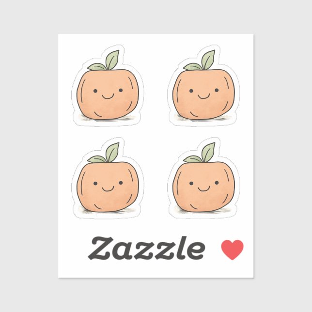 Pegatina Calabaza acuática del Naranja Cute Kawaii (Hoja)