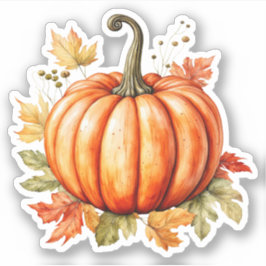 Pegatina Calabaza acuática sobre hojas de arce