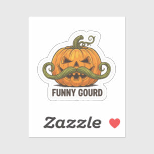 Pegatina Calabaza Bigote de Jack O’ Lantern Divertido – Hal