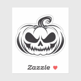 Pegatina Calabaza con lápiz de la cara del cráneo