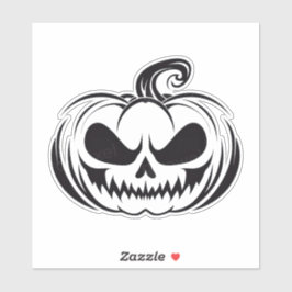 Pegatina Calabaza con lápiz de la cara del cráneo