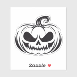 Pegatina Calabaza con lápiz de la cara del cráneo