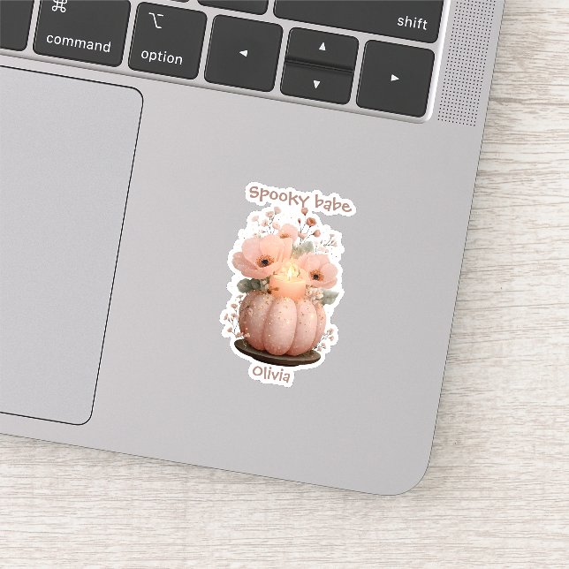 Pegatina Calabaza de Babe espantada para Chicas (Detalle)