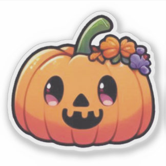 Pegatina Calabaza de Halloween Adorable - Jack-o'-Lantern K