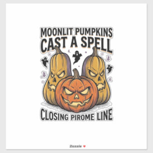Pegatina Calabaza de Halloween Cita Jack O Linterna Eng ilu