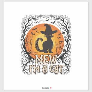 Pegatina Calabaza de Halloween Embrujada Silueta de Fantasm