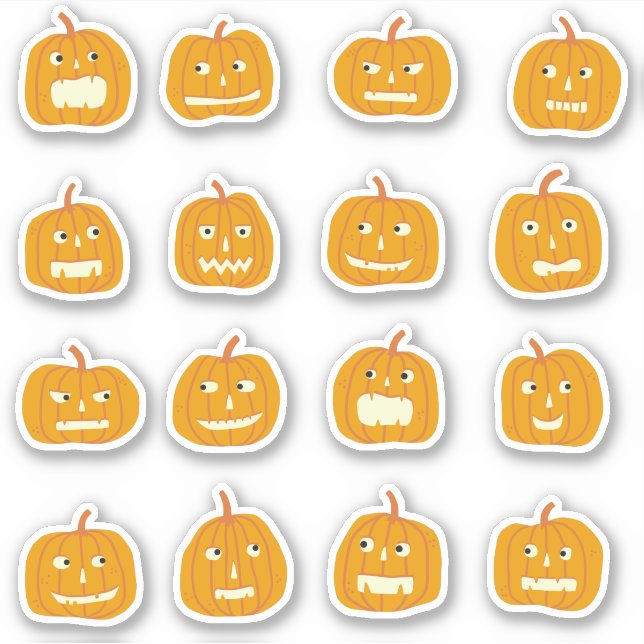 Pegatina Calabaza de Halloween Jack O’Lantern (Anverso)