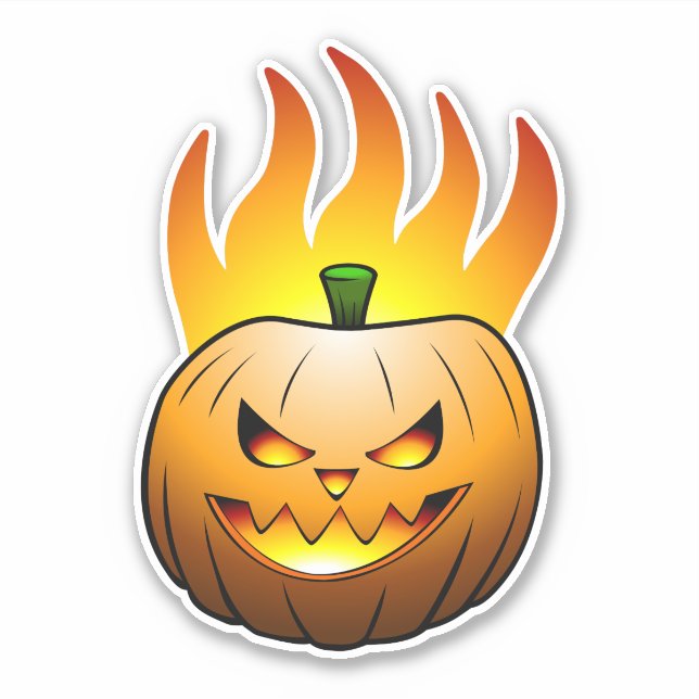 Pegatina Calabaza de Halloween Jack O'lantern (Anverso)