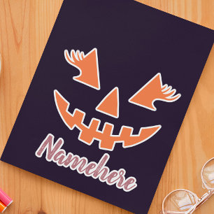 Pegatina Calabaza de Halloween personalizada femenina Jack 