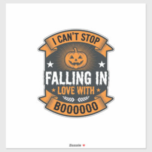 Pegatina Calabaza de Halloween que se enamora camiseta vint