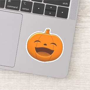 Pegatina Calabaza de Halloween riendo
