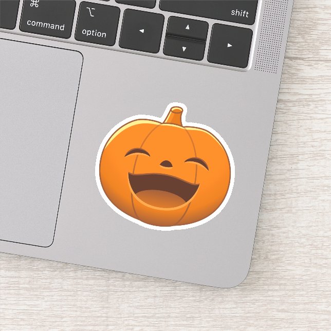 Pegatina Calabaza de Halloween riendo (Detalle)