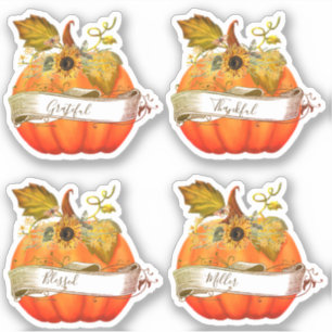 Pegatina Calabaza de otoño personalizada
