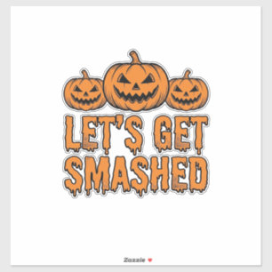 Pegatina Calabaza divertida de Halloween para destrozar