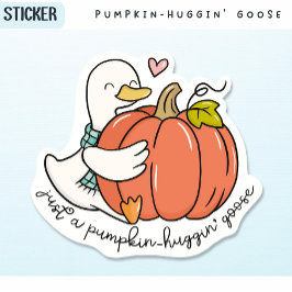 Pegatina Calabaza - Huggin’ Goose con corazón caído y acoge