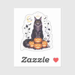 Pegatina Calabaza King Coon - Maine Coon Halloween
