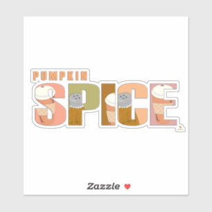 Pegatina Calabaza Spice Autumn Word Fun Time