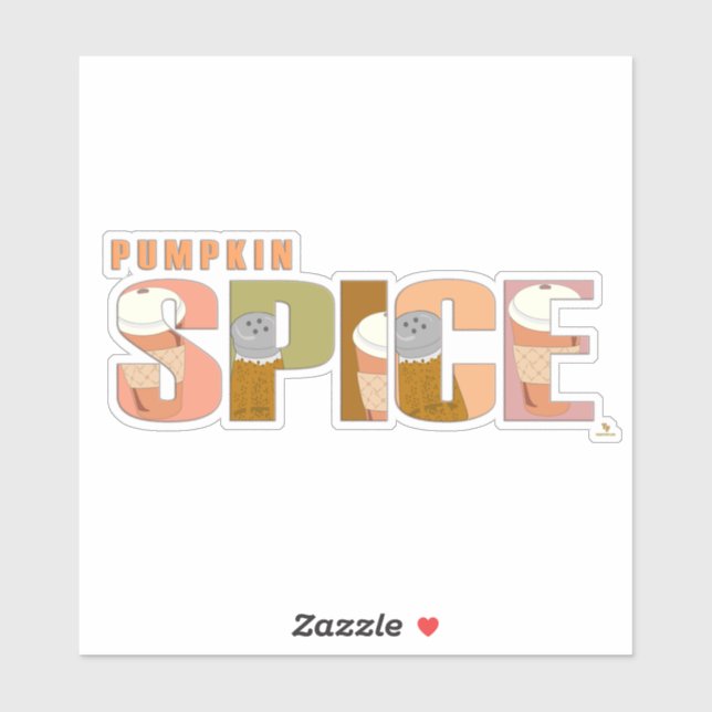 Pegatina Calabaza Spice Autumn Word Fun Time (Hoja)