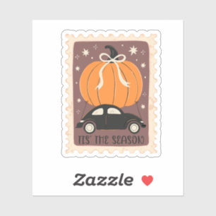 Pegatina Calabaza vintage de Halloween Car 'Es la temporada