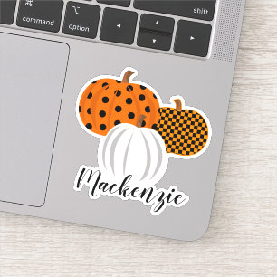 Pegatina Calabazas de caída de nombre personalizado