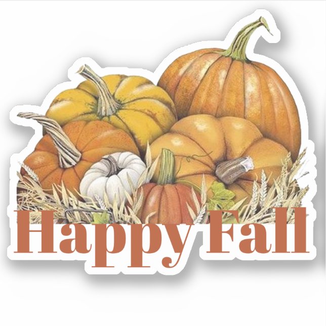 Pegatina Calabazas de otoño (Anverso)