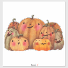 Pegatina Calabazas felices - Halloween lindo
