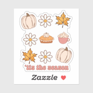 Pegatina Calabazas otoñales y floral "Esta temporada"