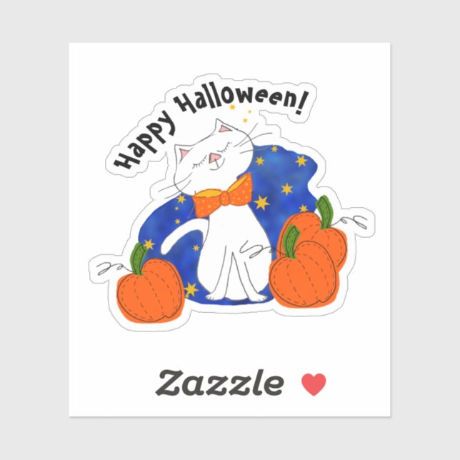 Pegatina Calabazas para gatos de Halloween (Hoja)