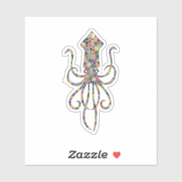 Pegatina Calamar acuarela