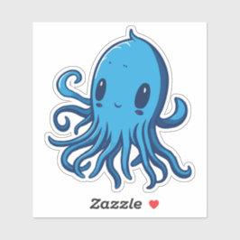 Pegatina Calamar azul
