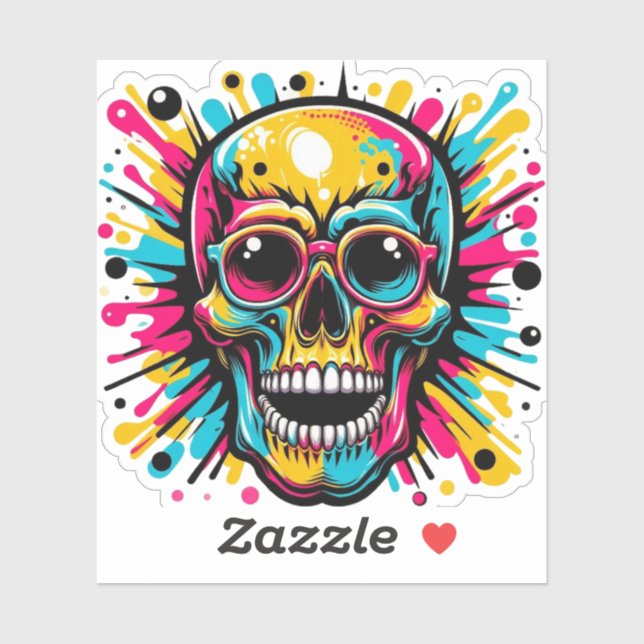 Pegatina Calavera (Hoja)