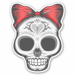 Pegatina Calavera Azucarada Super Femenina