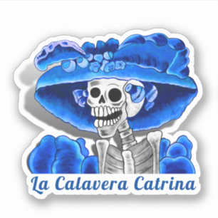 Pegatina Calavera Blue Dia De Los Muertos