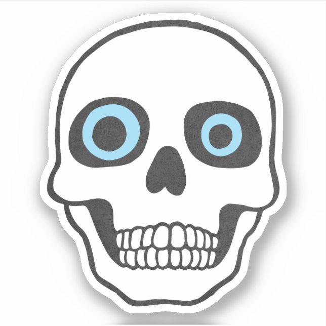 Pegatina Calavera con ojos de googliceo vinil decal (Anverso)
