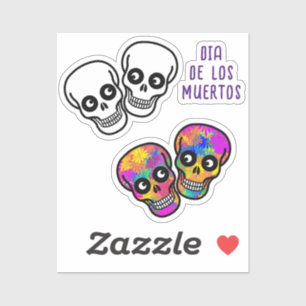 Pegatina Calavera Couple Dia De Los Muertos