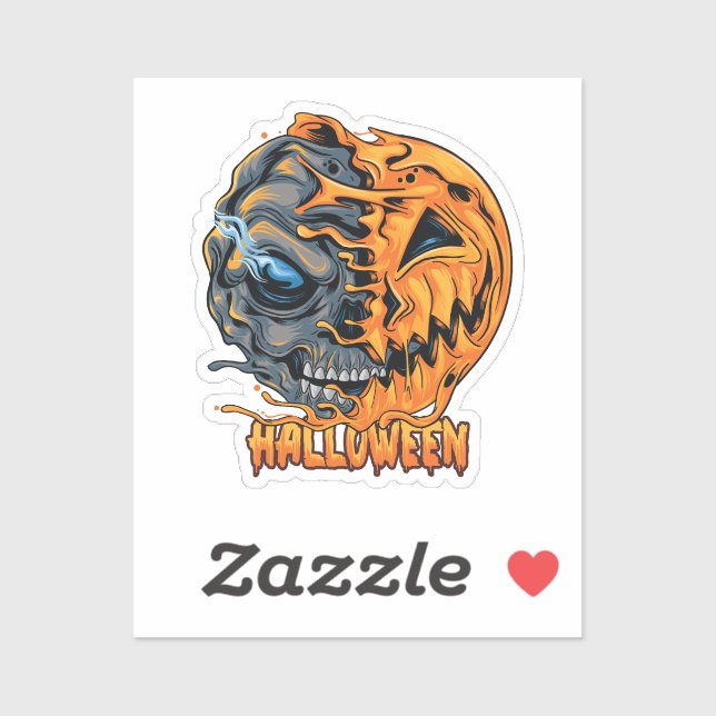 Pegatina Calavera de calabaza Halloween (Hoja)
