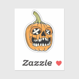 Pegatina Calavera de calabaza o linterna,