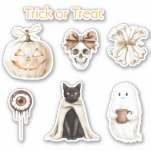 Pegatina Calavera de gato de Halloween Ojo de fantasma Cala