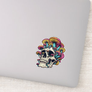Pegatina Calavera de hongos Psicodélico Cottagecore Whimsic