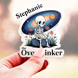 Pegatina Calavera de la Sobrepensadora Galaxia Nombre Perso