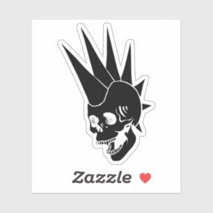 Pegatina Calavera de Punk de personalizable versión 2