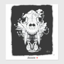Calavera de tigre blanco y negro