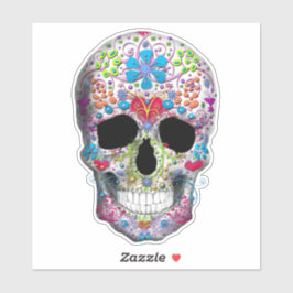 Pegatina Calavera decorada