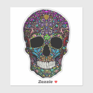 Pegatina Calavera decorada