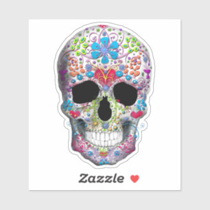 Pegatina Calavera decorada