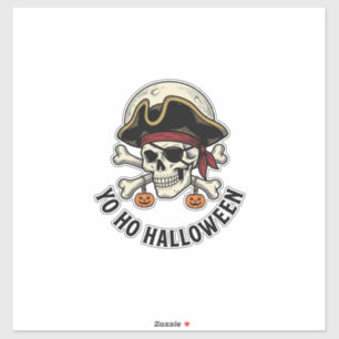 Pegatina Calavera Pirata Halloween Grabado Vintage Camiseta